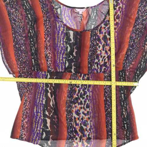 Per Una Women’s Multicoloured Sheer Tunic Blouse Size 14