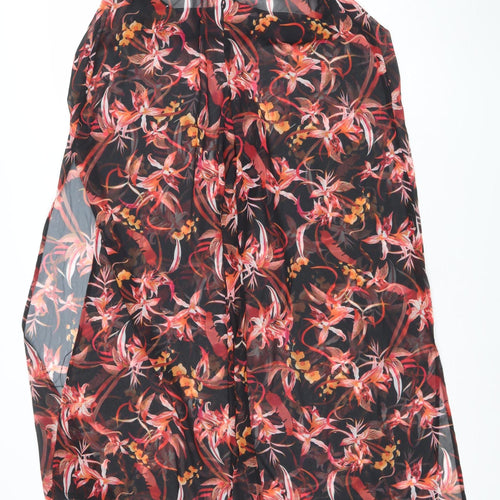 Figleaves Curve Womens Multicoloured Floral Chiffon Wide-Leg Cropped Trousers Size 14