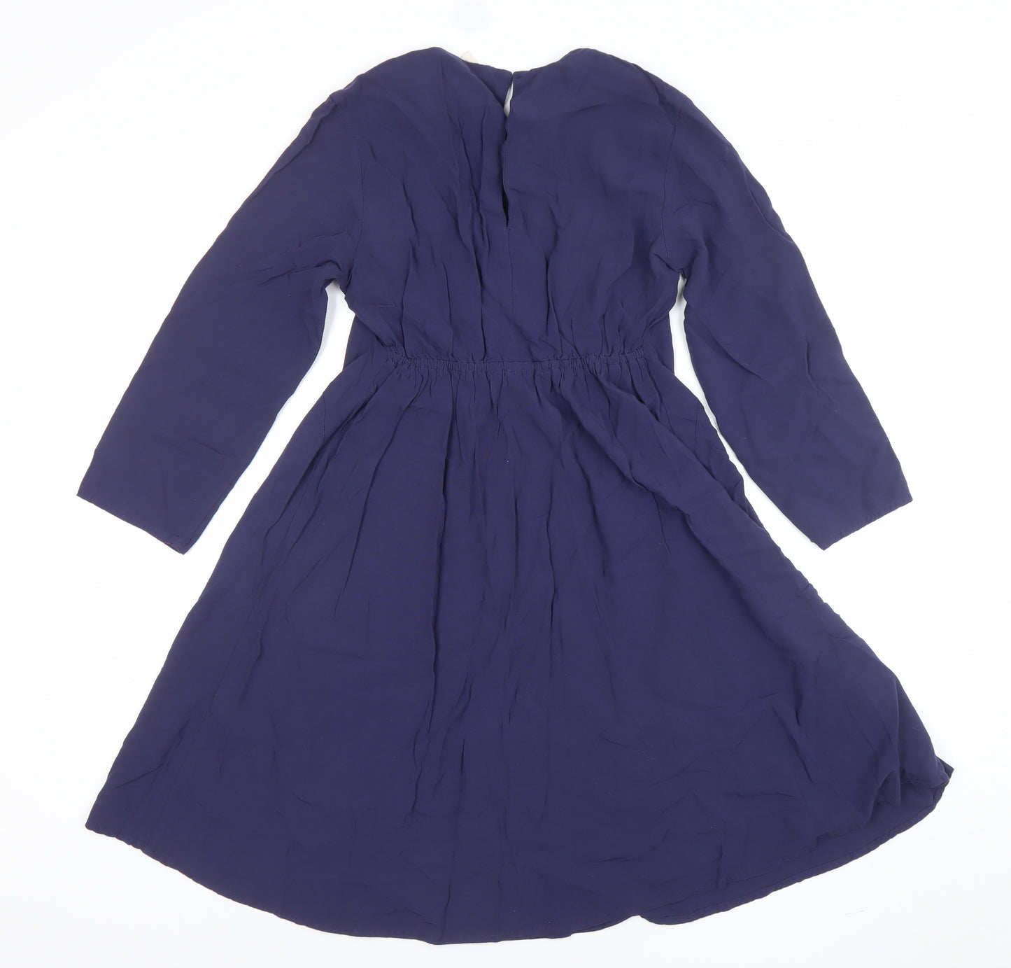 H&M Maternity Blue A-Line Knee Length Long Sleeve Dress Size S
