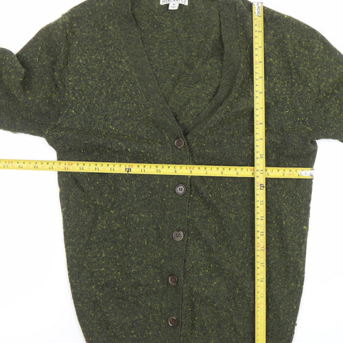 J.Crew Mercantile Women's Green Wool Blend V-Neck Cardigan M
