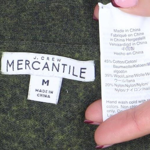 J.Crew Mercantile Women's Green Wool Blend V-Neck Cardigan M
