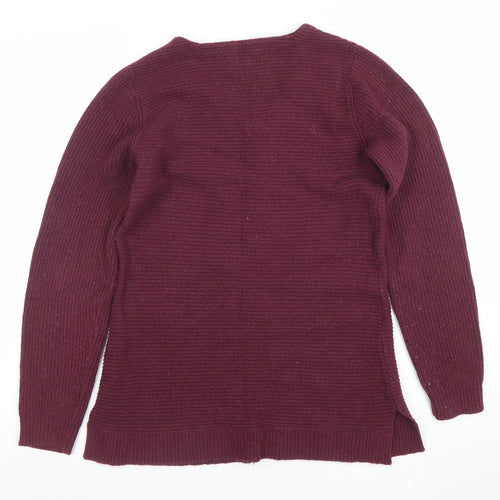 Fat Face Women’s Purple Cotton Wool V-Neck Long Sleeve Jumper Size 10