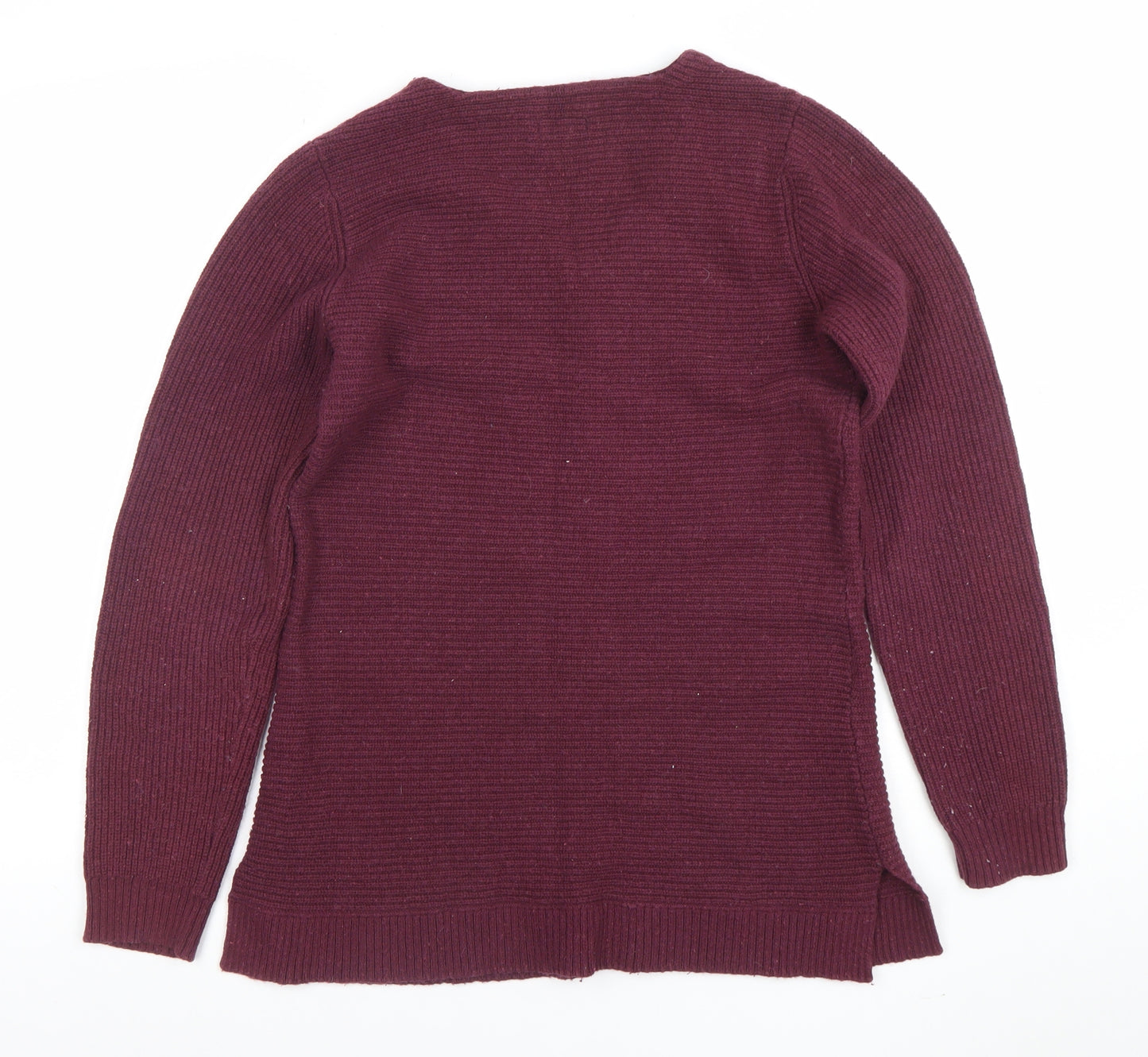 Fat Face Women’s Purple Cotton Wool V-Neck Long Sleeve Jumper Size 10