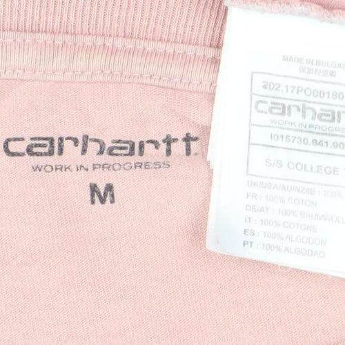 Carhartt Men’s Pink Cotton Logo Crew Neck Short Sleeve T-Shirt M