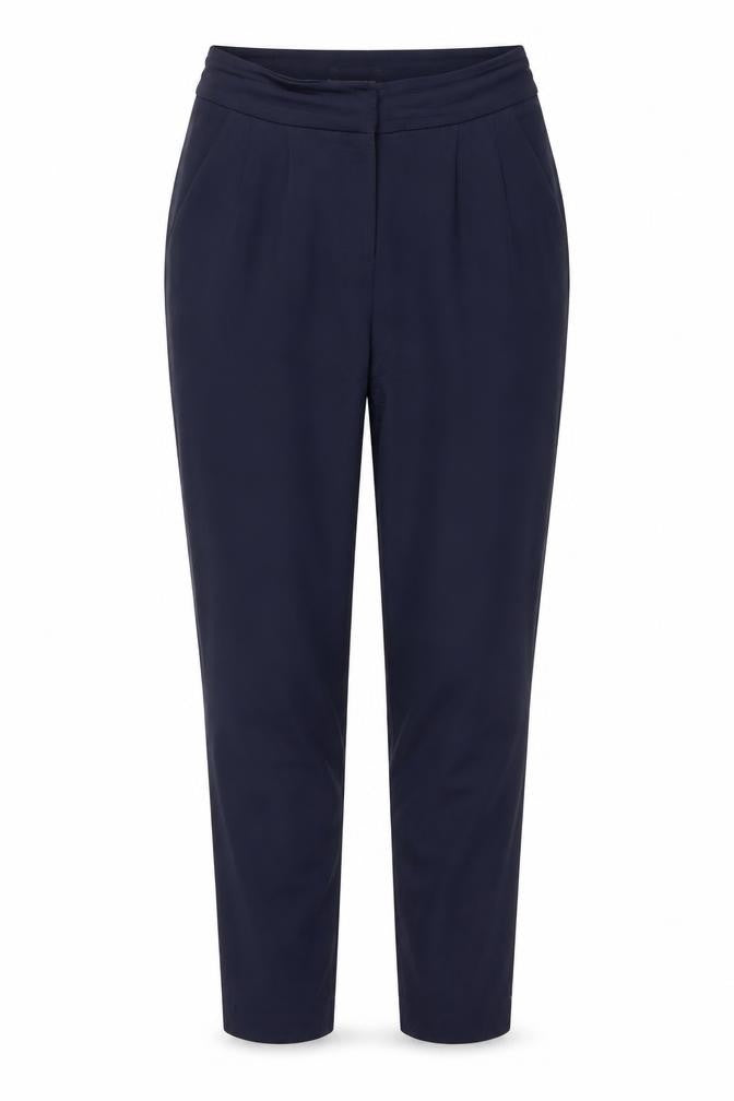 Front view of Austin Reed Women's Navy Blue Wool Tailored Work Trousers, size 8