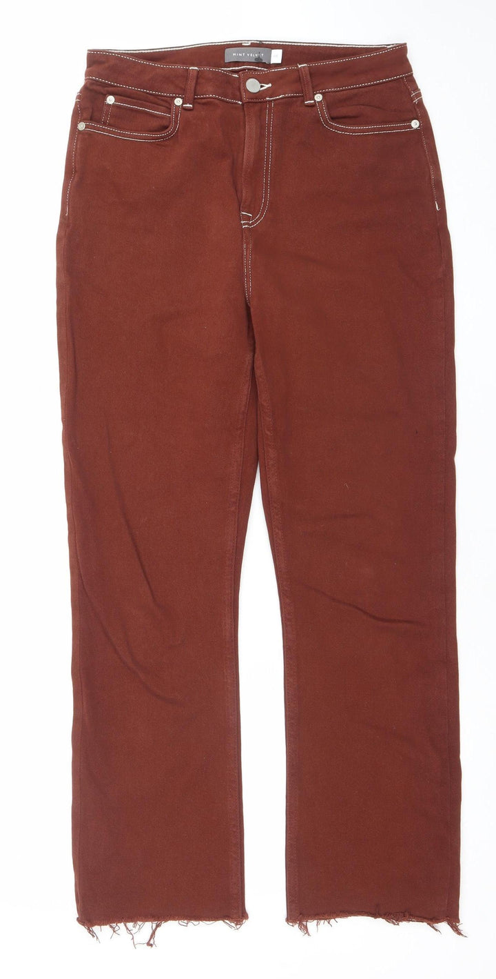 Mint Velvet Women Brown Straight Corduroy Jeans Size 10 Regular
