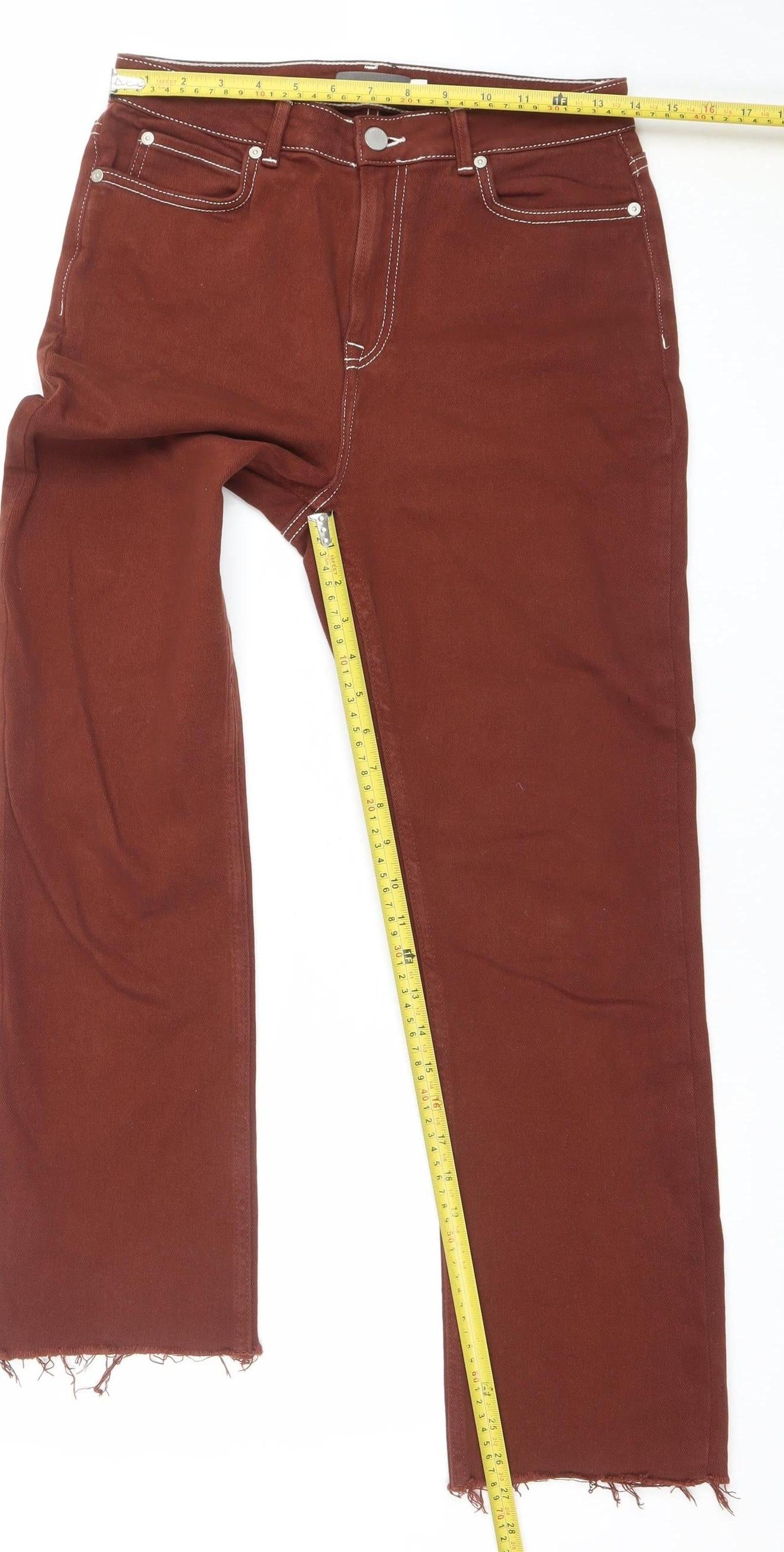 Mint Velvet Women Brown Straight Corduroy Jeans Size 10 Regular