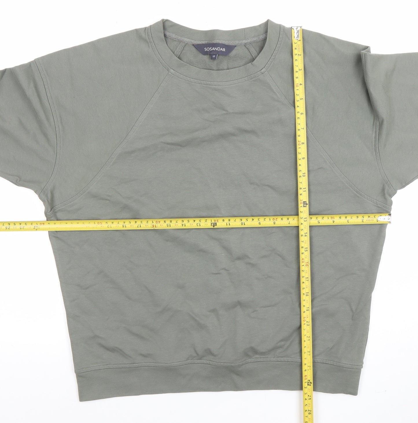 Sosandar Women’s Grey Size 12 Cotton Blend Crew Neck Sweatshirt