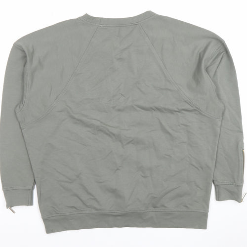 Sosandar Women’s Grey Size 12 Cotton Blend Crew Neck Sweatshirt