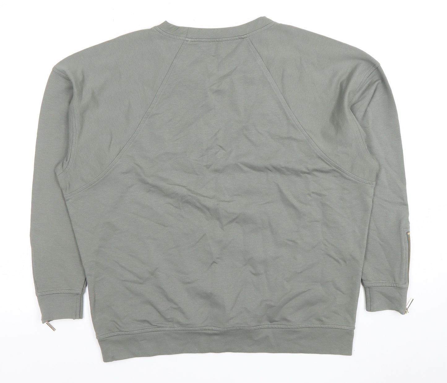 Sosandar Women’s Grey Size 12 Cotton Blend Crew Neck Sweatshirt