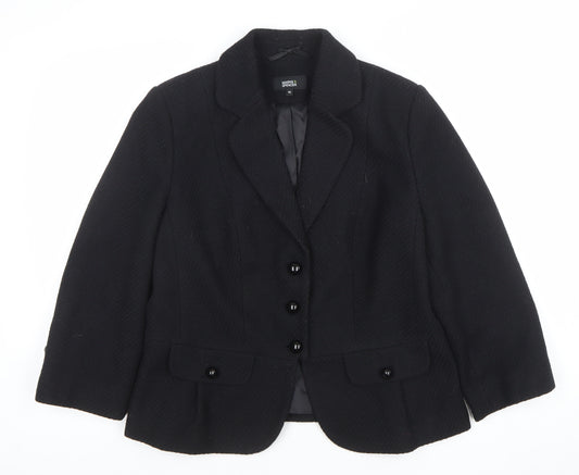 Marks and Spencer Women’s Black Wool Blend Tailored Blazer Size 16