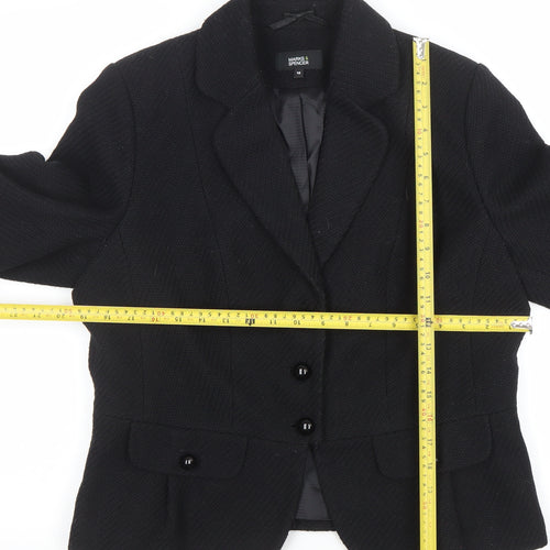 Marks and Spencer Women’s Black Wool Blend Tailored Blazer Size 16