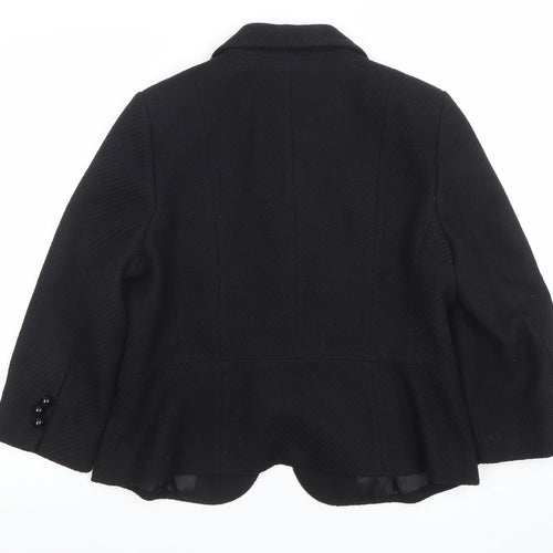 Marks and Spencer Women’s Black Wool Blend Tailored Blazer Size 16