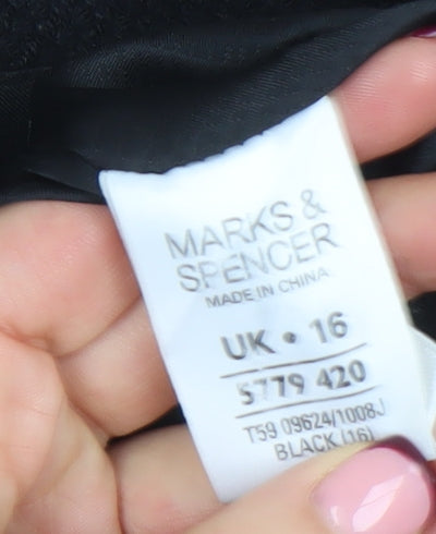 Marks and Spencer Women’s Black Wool Blend Tailored Blazer Size 16
