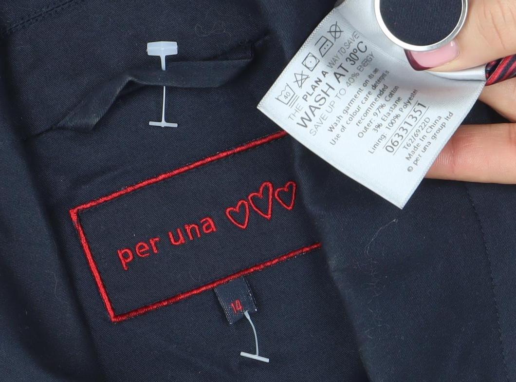 Marks and Spencer Per Una Navy Button Blazer Jacket Women's Size 14