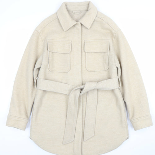 Marks and Spencer Womens Beige Belted Twill Jacket Size 8