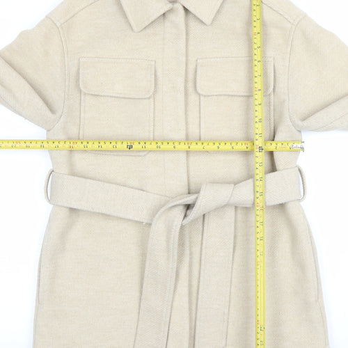 Marks and Spencer Womens Beige Belted Twill Jacket Size 8