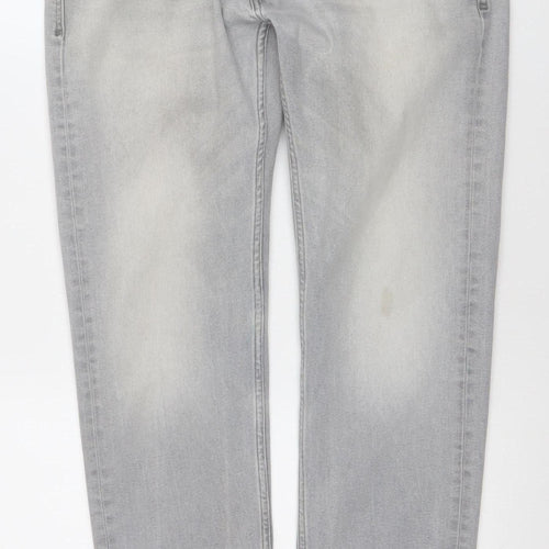 Pepe Jeans Men’s Grey Light Wash Straight Fit Stretch Denim Jeans 34/33