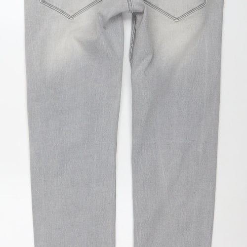 Pepe Jeans Men’s Grey Light Wash Straight Fit Stretch Denim Jeans 34/33