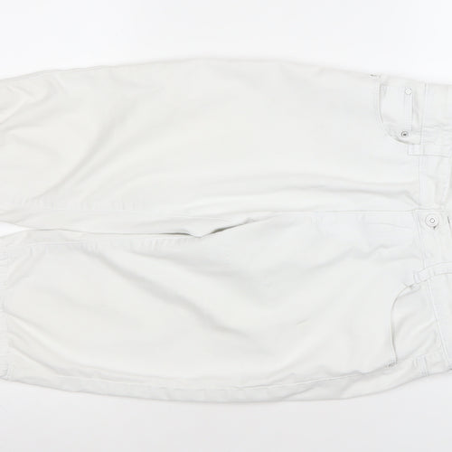 Miss Fanny Women's White Size 10 Bermuda Shorts Cotton Stretch
