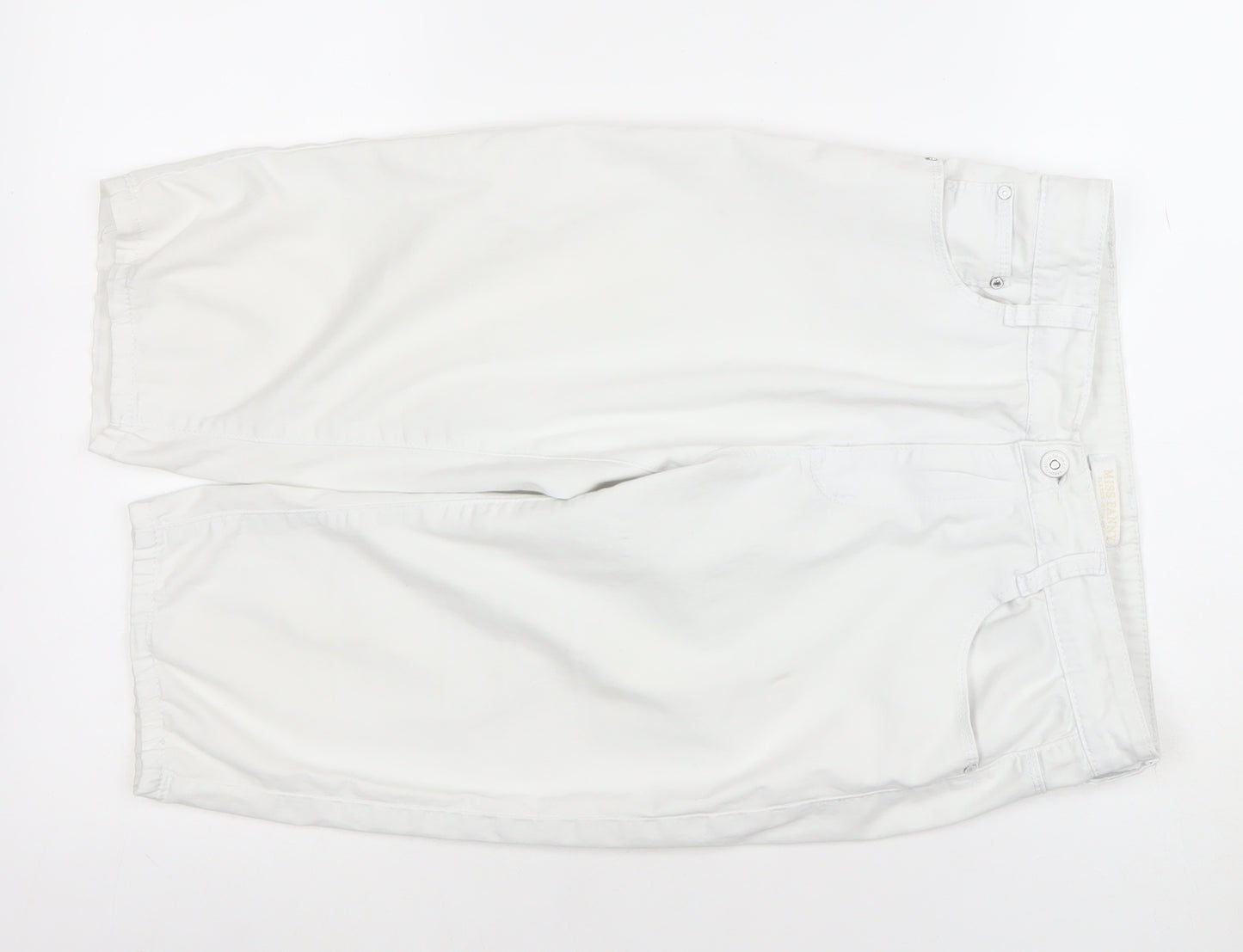 Miss Fanny Women's White Size 10 Bermuda Shorts Cotton Stretch