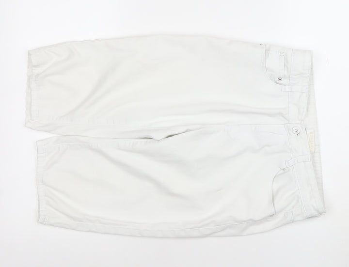 Miss Fanny Women's White Size 10 Bermuda Shorts Cotton Stretch