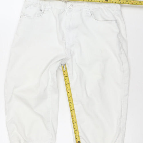 Miss Fanny Women's White Size 10 Bermuda Shorts Cotton Stretch