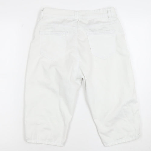 Miss Fanny Women's White Size 10 Bermuda Shorts Cotton Stretch