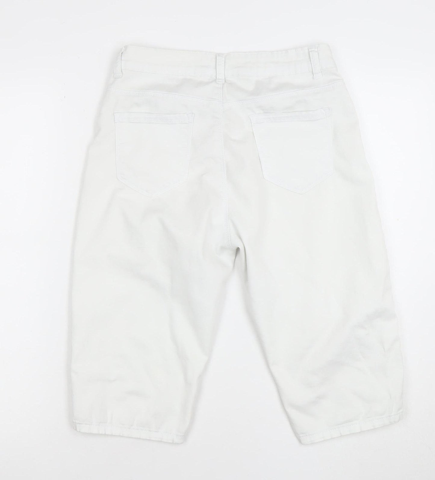 Miss Fanny Women's White Size 10 Bermuda Shorts Cotton Stretch