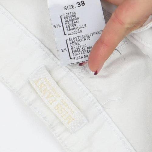 Miss Fanny Women's White Size 10 Bermuda Shorts Cotton Stretch