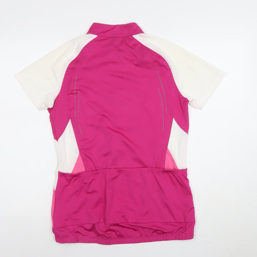 Crivit Women’s Pink Cycling Jersey Top Size 12 Short Sleeve 1/4 Zip