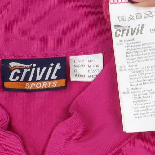 Crivit Women’s Pink Cycling Jersey Top Size 12 Short Sleeve 1/4 Zip