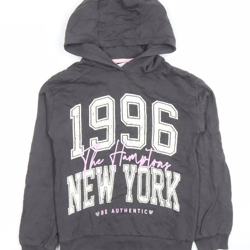MISO Girls Black 10-11 Years Pullover Hoodie 1996 New York Graphic