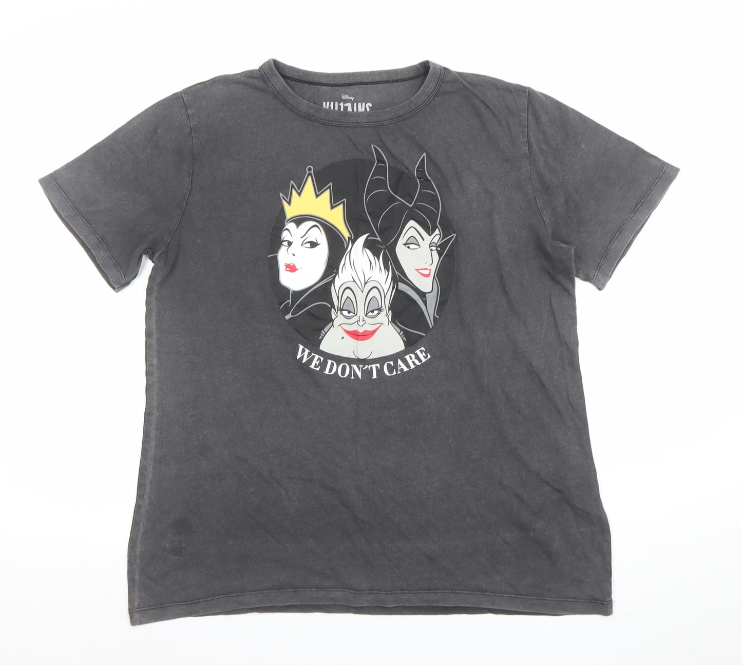 Pull & Bear Disney Villains Black Cotton T-Shirt Women S Casual Graphic
