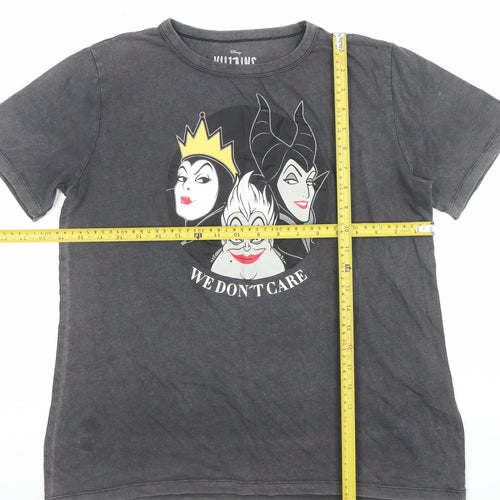 Pull & Bear Disney Villains Black Cotton T-Shirt Women S Casual Graphic