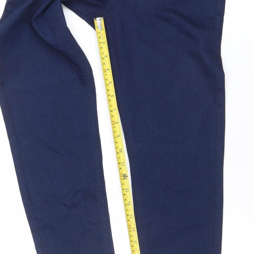 Baker by Ted Baker Girls Blue Skinny Stretch Jeans Age 13 Embroidered Zip Hem