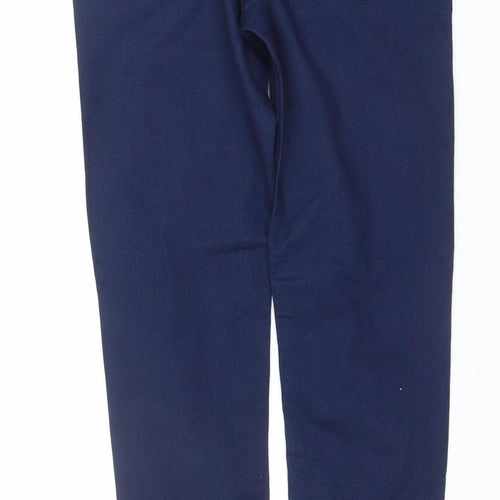Baker by Ted Baker Girls Blue Skinny Stretch Jeans Age 13 Embroidered Zip Hem