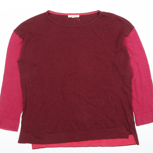 Wallis Women’s Red Long Sleeve Cotton Wool Blend Jumper Size 12
