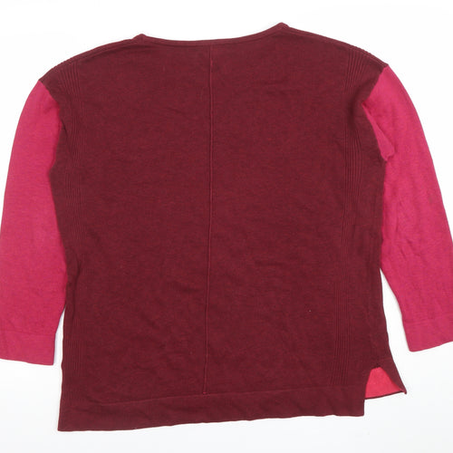 Wallis Women’s Red Long Sleeve Cotton Wool Blend Jumper Size 12
