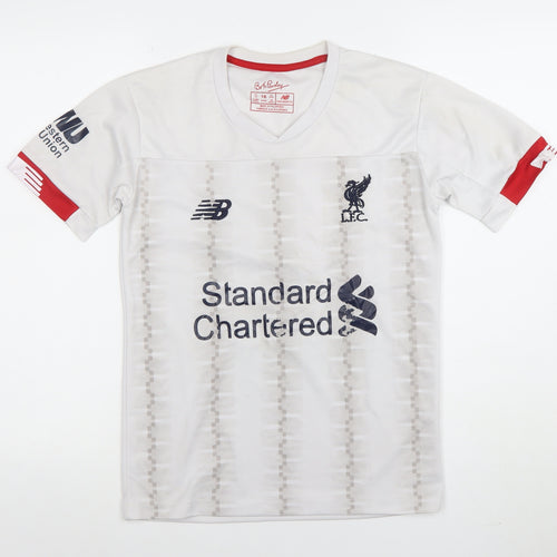 New Balance Boys White Liverpool FC M.Salah 11 Football Jersey Top 16 Years