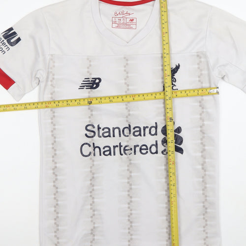 New Balance Boys White Liverpool FC M.Salah 11 Football Jersey Top 16 Years