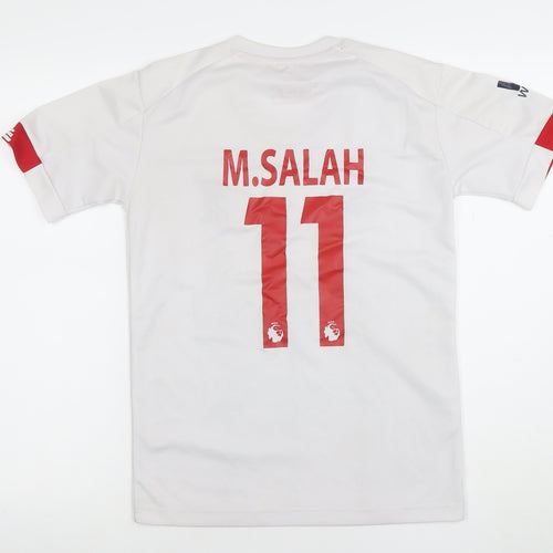 New Balance Boys White Liverpool FC M.Salah 11 Football Jersey Top 16 Years