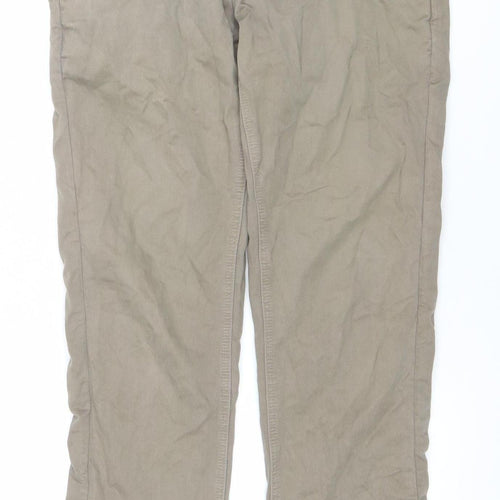 Ted Baker Men's Beige 30R Straight Fit Cotton Jeans