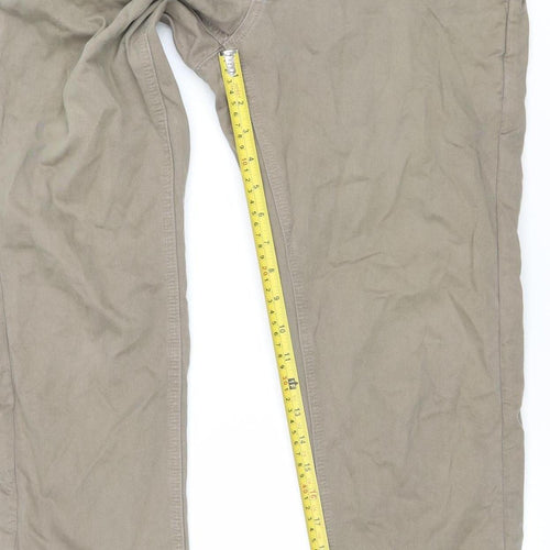Ted Baker Men's Beige 30R Straight Fit Cotton Jeans