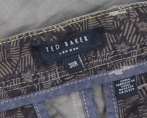 Ted Baker Men's Beige 30R Straight Fit Cotton Jeans