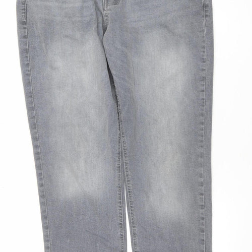 Denim Co Men's Grey Relaxed Straight Jeans W34 L32