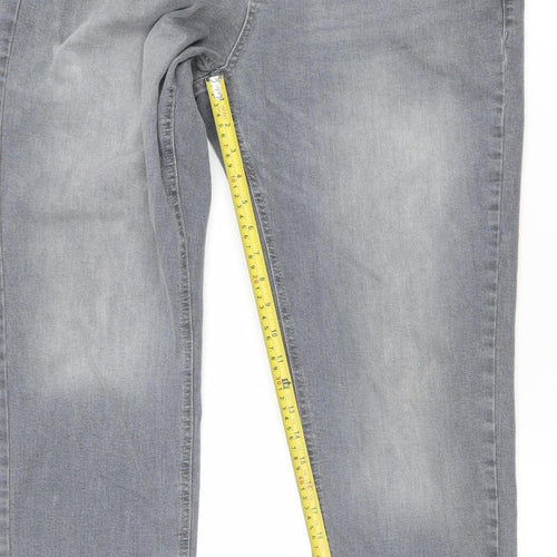 Denim Co Men's Grey Relaxed Straight Jeans W34 L32