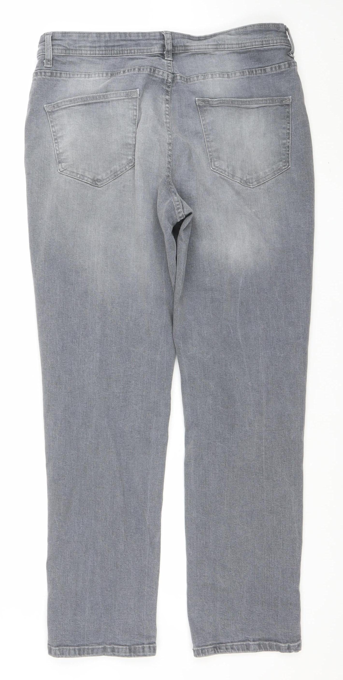 Denim Co Men's Grey Relaxed Straight Jeans W34 L32