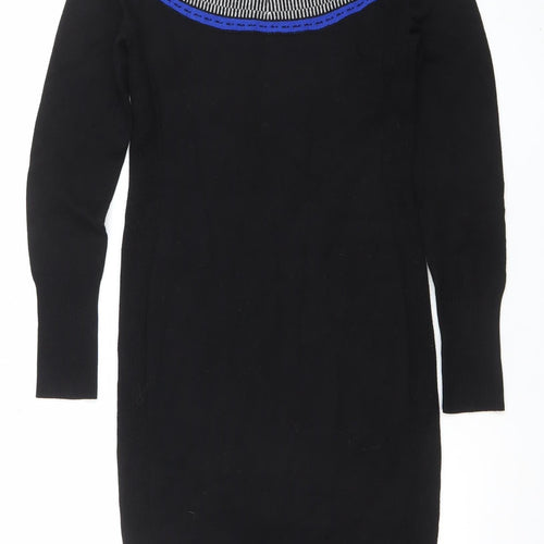 Karen Millen Women’s Black Bodycon Knit Dress Size M Long Sleeve