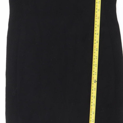 Karen Millen Women’s Black Bodycon Knit Dress Size M Long Sleeve